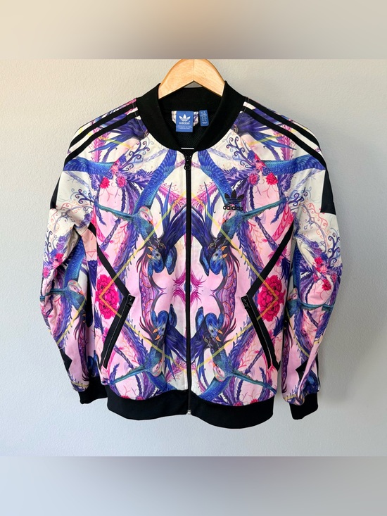 adidas Originals Jackets & Blazers - RARE Adidas Originals x The FARM Company Pink Floral Bird Track Jacket M